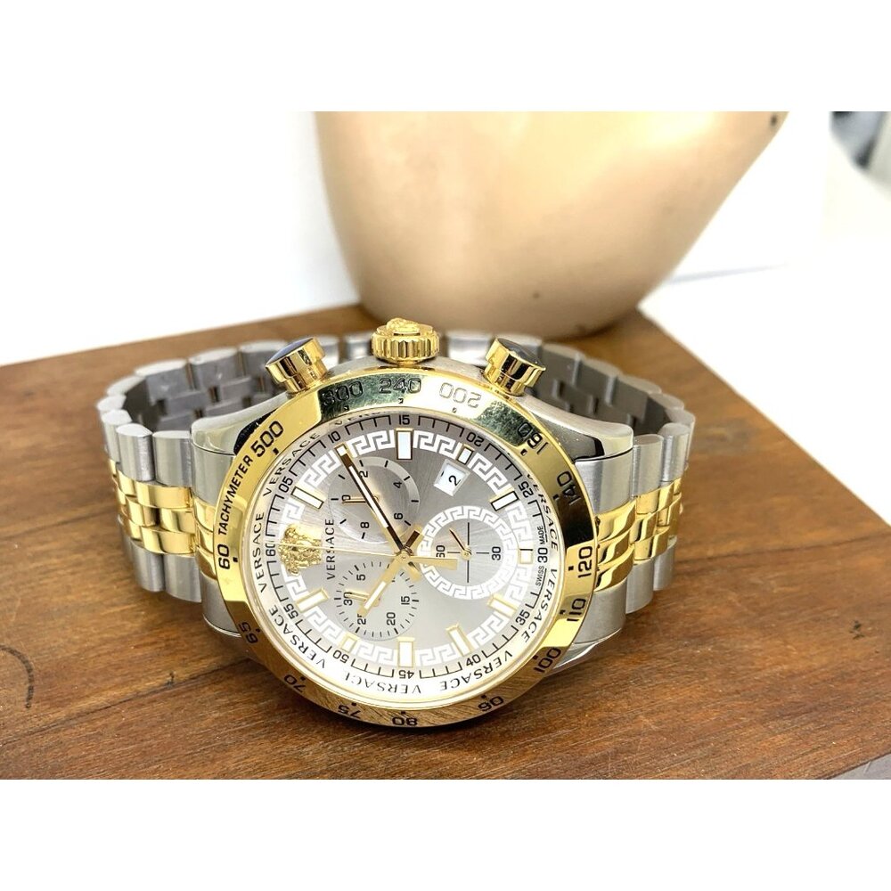 Versace Men's Watch VE2U00422 Swiss Quartz Chronograph Two Tone Stainless Steel - Picture 9 of 15